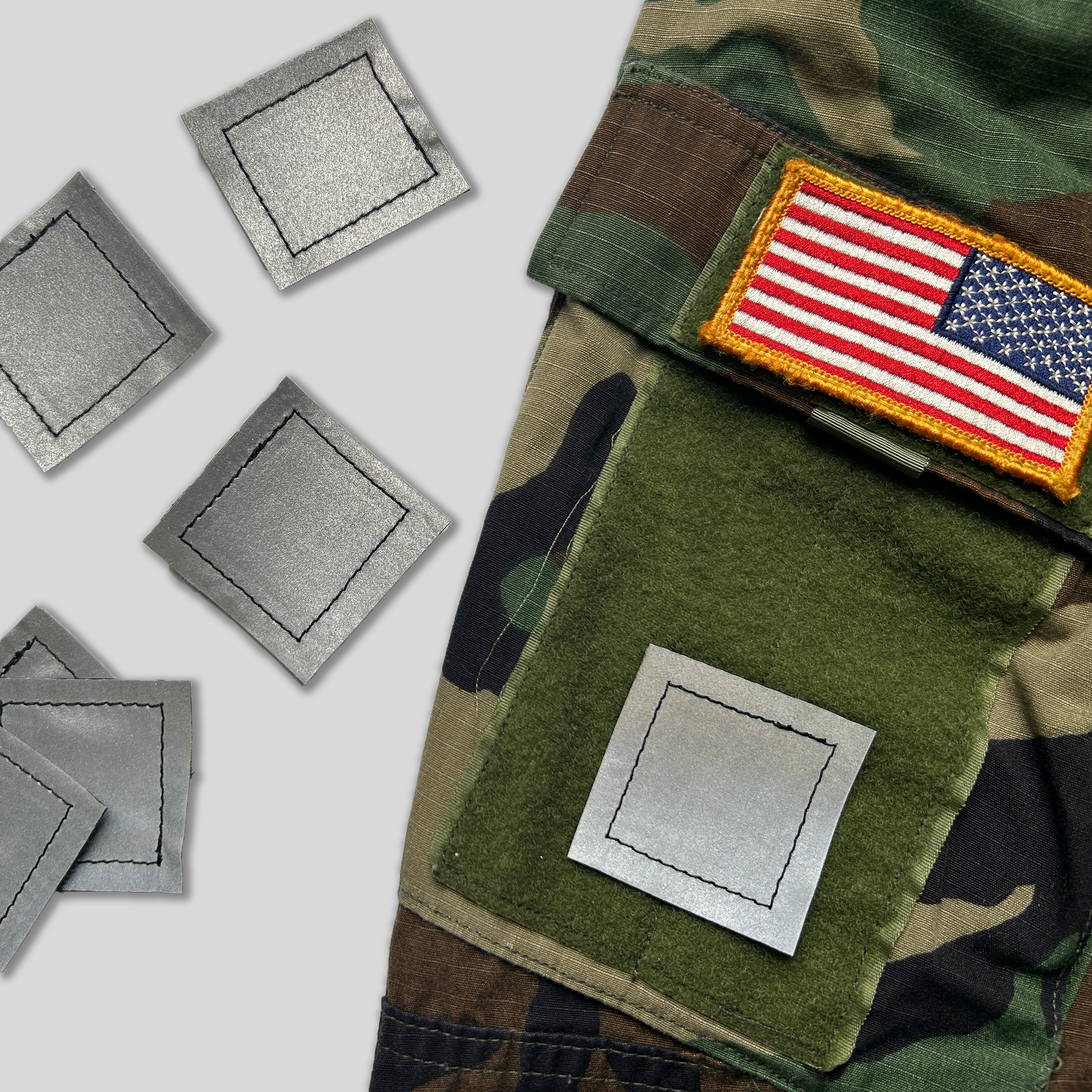 2" Glint Tape Reflective Square Patch