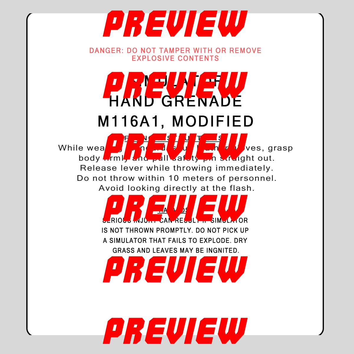 M116a1 Flash Crash Stickers