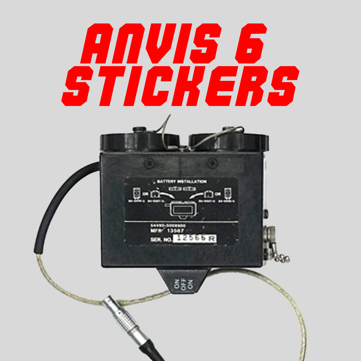 ANVIS 6 Battery Pack Stickers